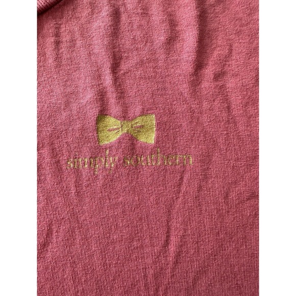 Simply Southern Long Sleeve Deep Pink Long Sleeve Large T-Shirt, Graphic w/Roses - Picture 4 of 12